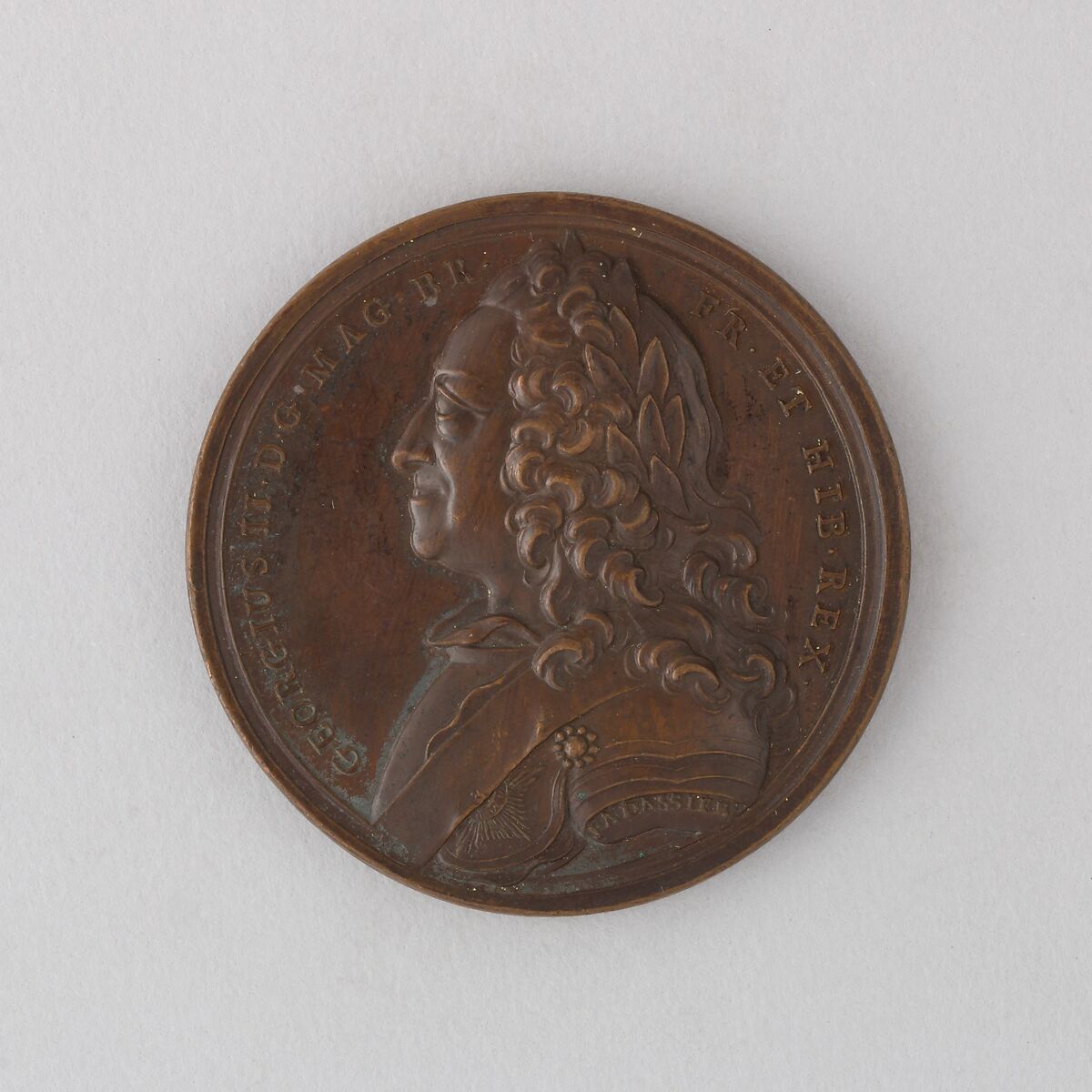 Medal Showing George II of England, Bronze, Swiss 