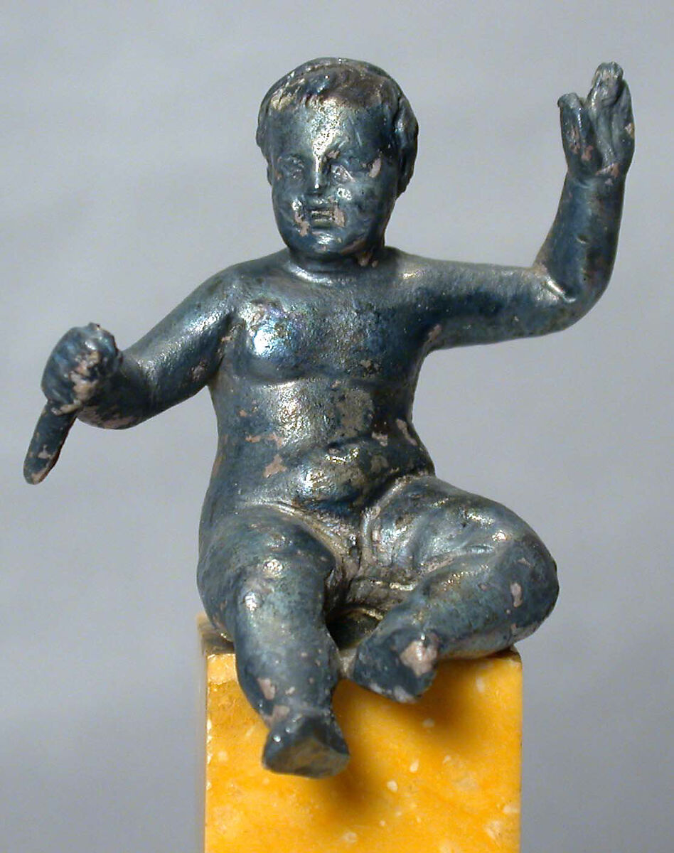 Silver statuette of a seated boy, Silver, Greek (?) 