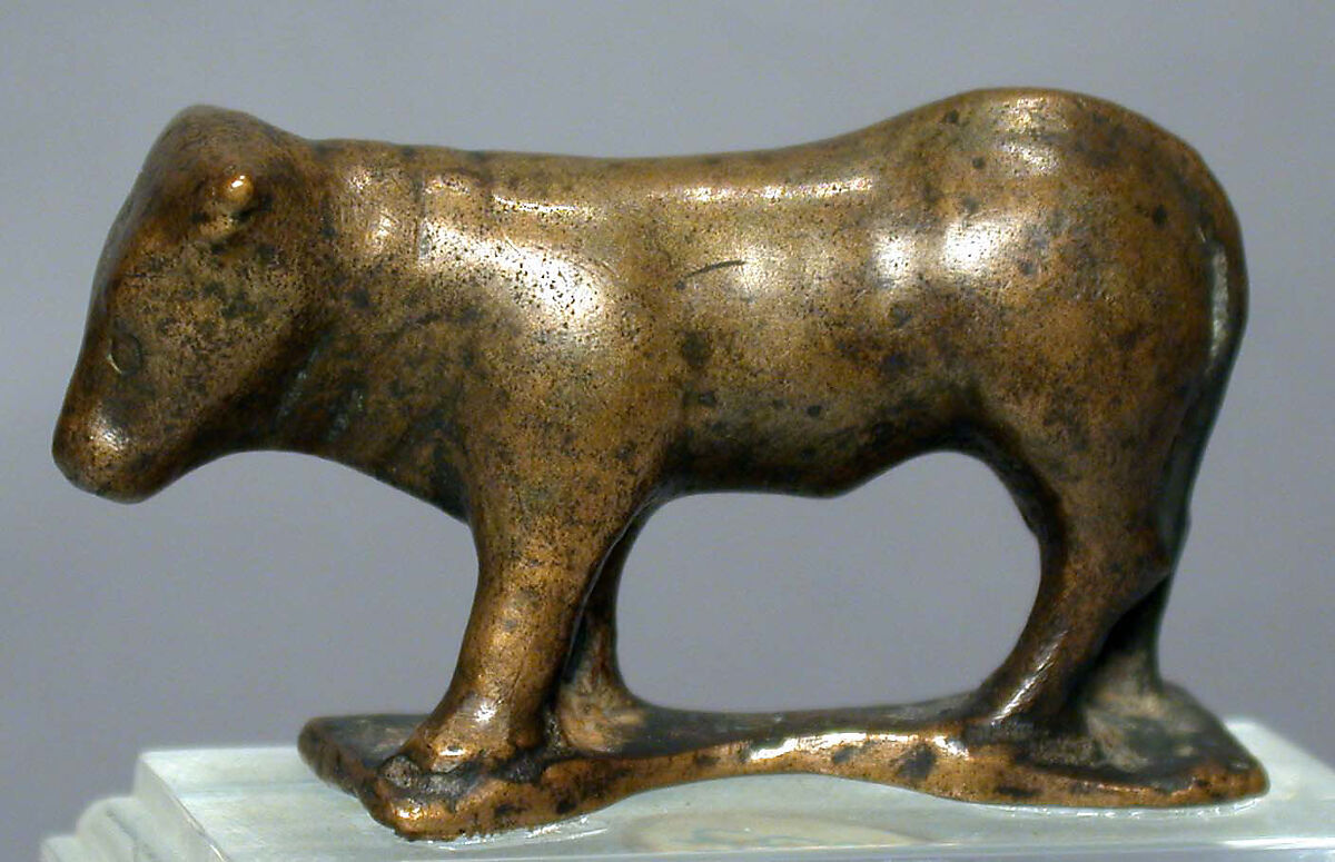 Bronze statuette of a bull, Bronze, Greek 