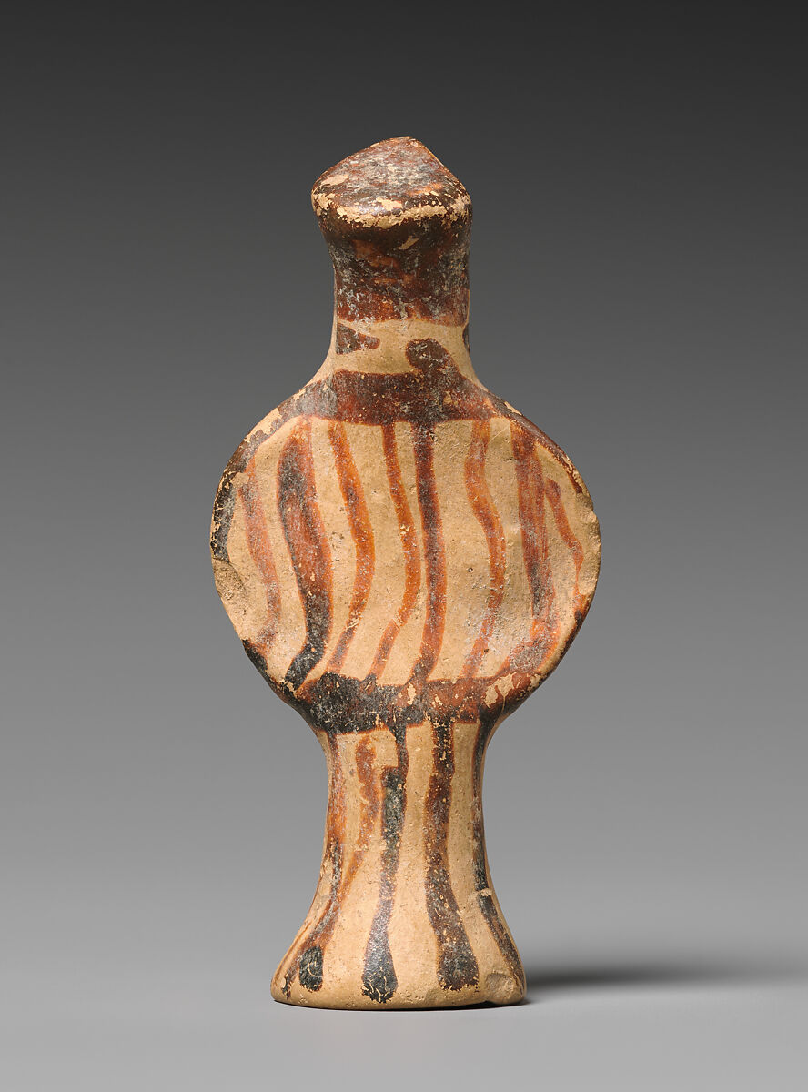 Terracotta female figure, Terracotta, painted, Helladic, Mycenaean