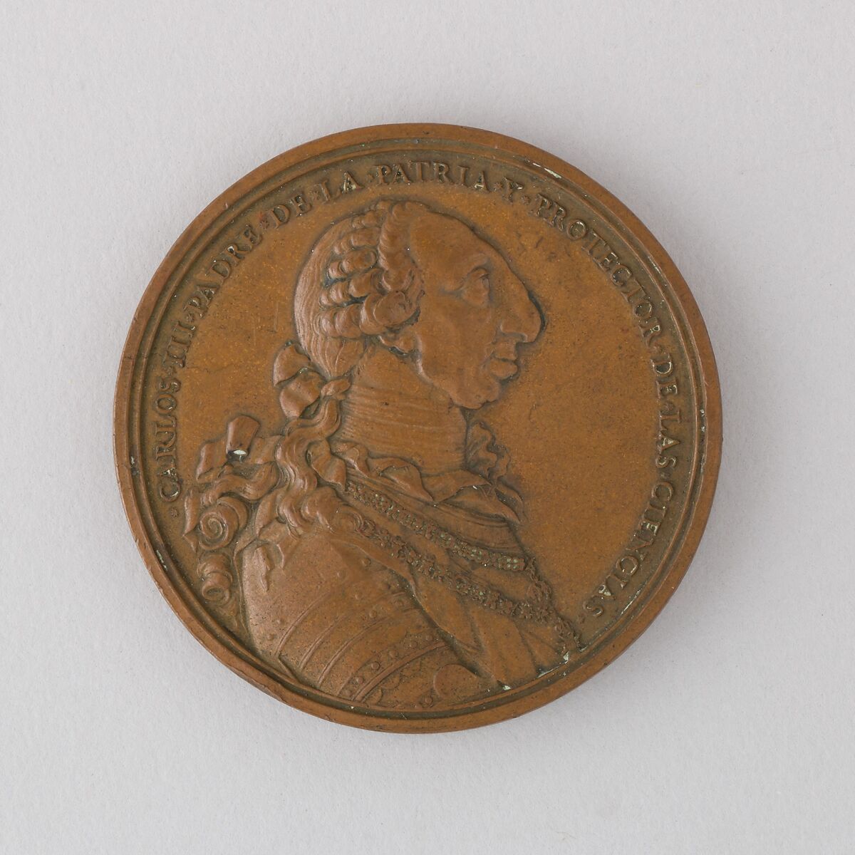 Medal Showing Charles III of Spain, 1778, Jerónimo Antonio Gil (Spanish, Zamora 1731–1798 Mexico), Bronze, Spanish, Mexico 
