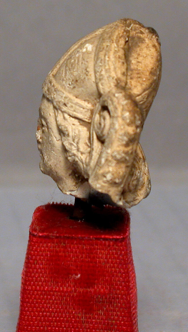 Head of a Bishop with Crozier, Limestone, traces of gilding, French