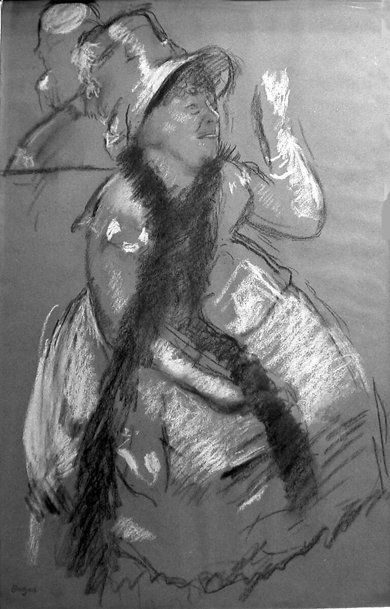 Portrait of Madame Dietz-Monnin, Edgar Degas (French, Paris 1834–1917 Paris), Pastel on toned greenish gray paper