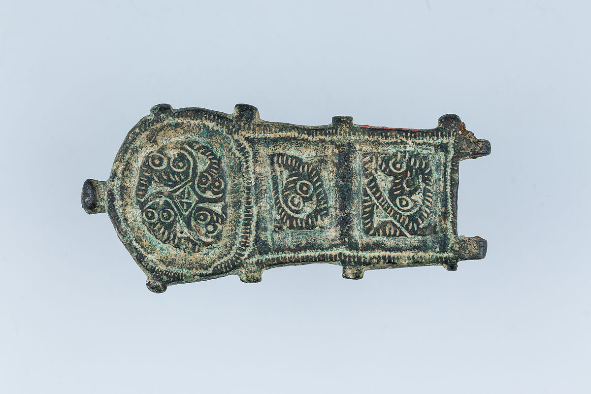 Buckle Shank, Copper alloy, tin (?), Visigothic 