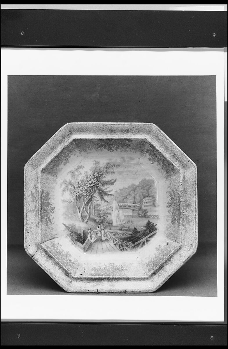 Dish, William Ridgway, Son &amp; Co. (active ca. 1836–48), Earthenware, transfer-printed, British (American market) 