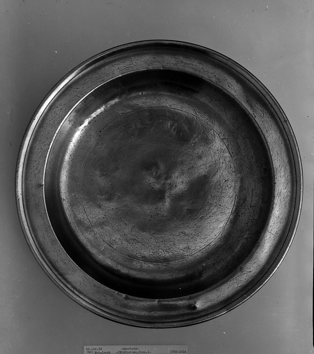 Dish, Attributed to Amos Treadway (1738–1814), Pewter, American 