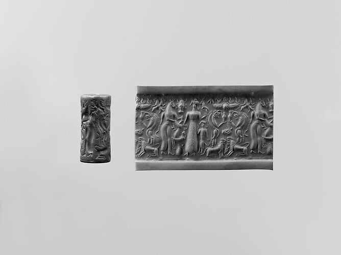 Cylinder seal and modern impression: demons and animals
