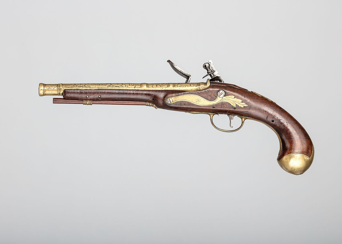 Flintlock Pistol, Lock probably by William Green (British, London, recorded 1718)  , or by William Green, British, London, recorded 1723, Steel, wood (walnut), brass, bronze, iron (?), British and Scottish