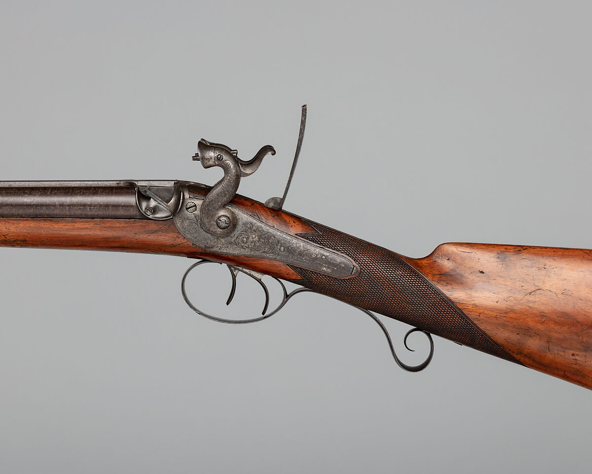 Side-by-Side Self-Priming Pellet-Lock Shotgun, Joseph Egg (British (born France), Huningue 1775–1837 London), Steel, wood (walnut, rosewood), brass, British, London