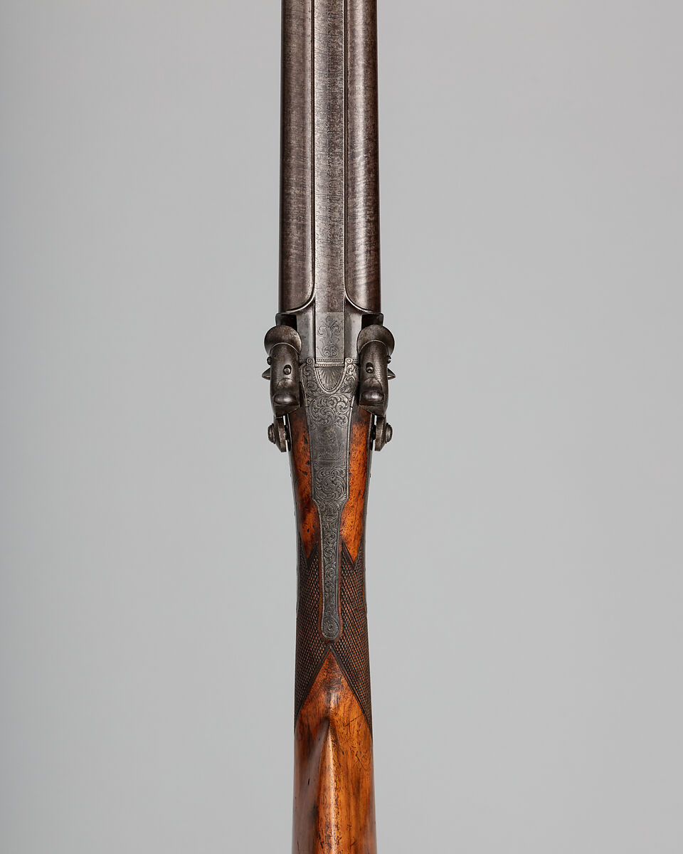 Side-by-Side Self-Priming Pellet-Lock Shotgun, Joseph Egg (British (born France), Huningue 1775–1837 London), Steel, wood (walnut, rosewood), brass, British, London