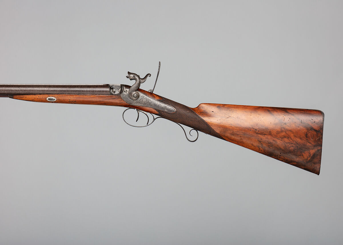 Side-by-Side Self-Priming Pellet-Lock Shotgun, Joseph Egg (British (born France), Huningue 1775–1837 London), Steel, wood (walnut, rosewood), brass, British, London