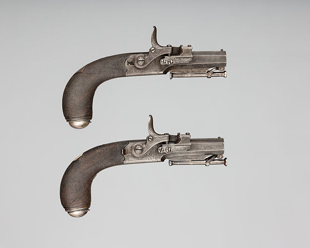 Pair of Forsyth Patent Third Model Sliding Primer Pistols