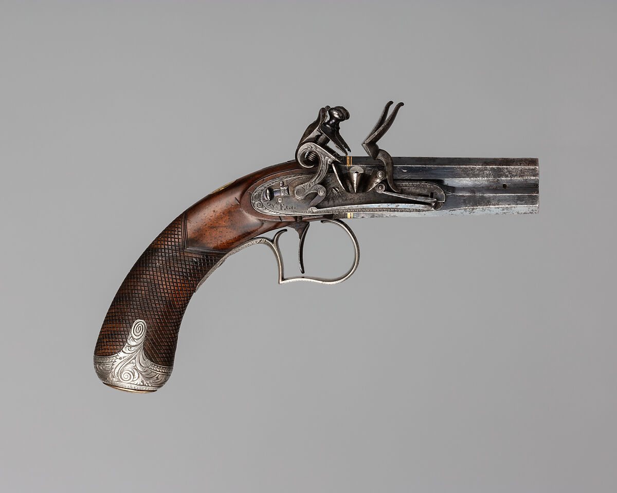 Joseph Egg  Over-and-Under Flintlock Pocket Pistol of the Hughes