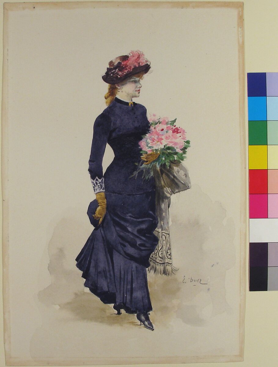 The Bouquet, Ernest-Ange Duez (French, Paris 1843–1896 Forest of Saint-Germain), Watercolor