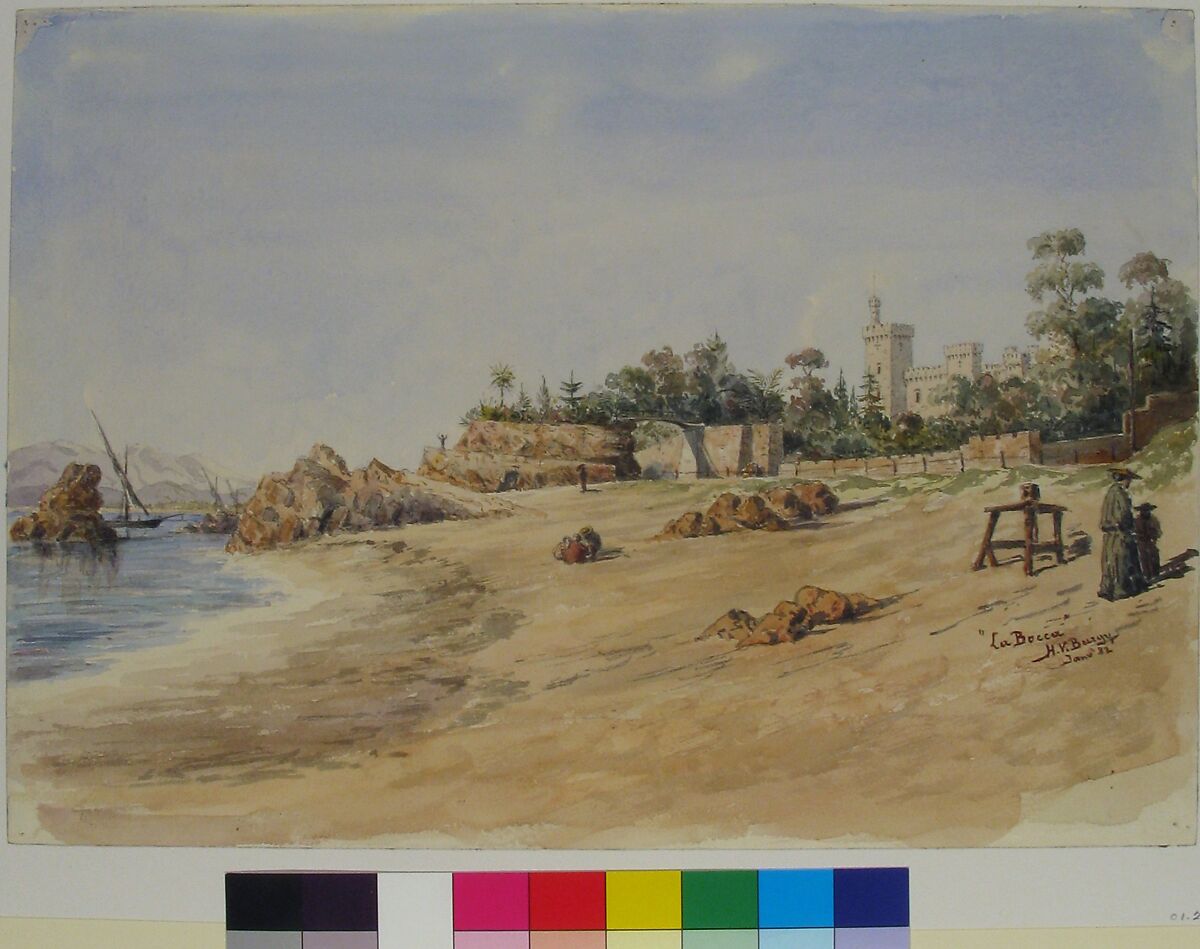La Bocca, Henry Victor Burgy (French, died 1901), Watercolor