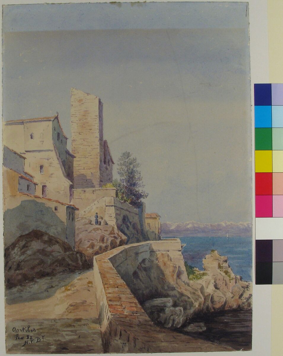 Antibes, Henry Victor Burgy (French, died 1901), watercolor