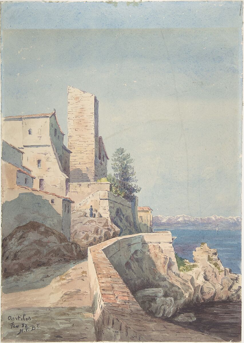 Antibes, Henry Victor Burgy (French, died 1901), watercolor 