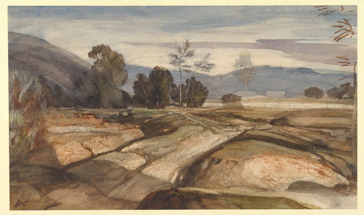 Landscape, Alexandre-Gabriel Decamps (French, Paris 1803–1860 Fontainebleau), Watercolor on wove paper 