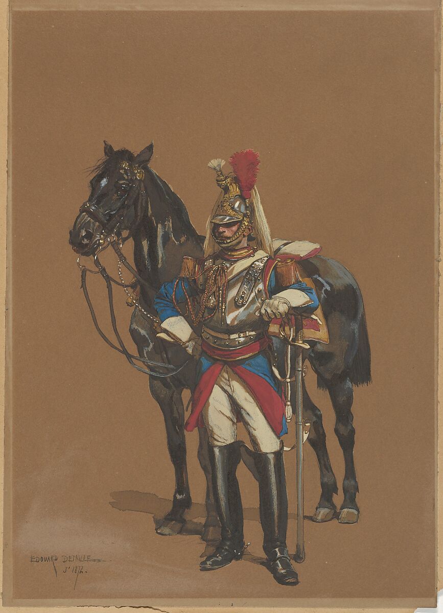 Cuirassier, Edouard Detaille (French, Paris 1848–1912 Paris), Watercolor on paper 