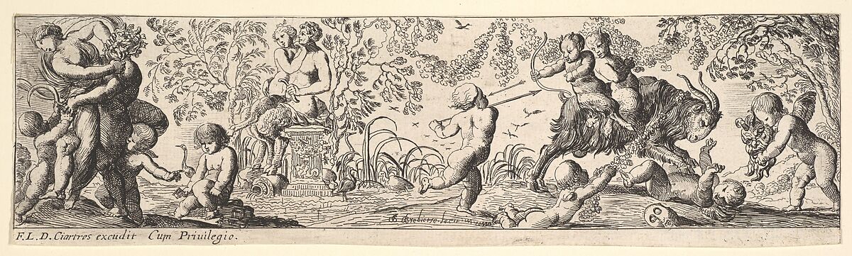 Bacchanal, Pierre Brebiette (French, Mantes-sur-Seine ca. 1598–1642 Paris), Etching 