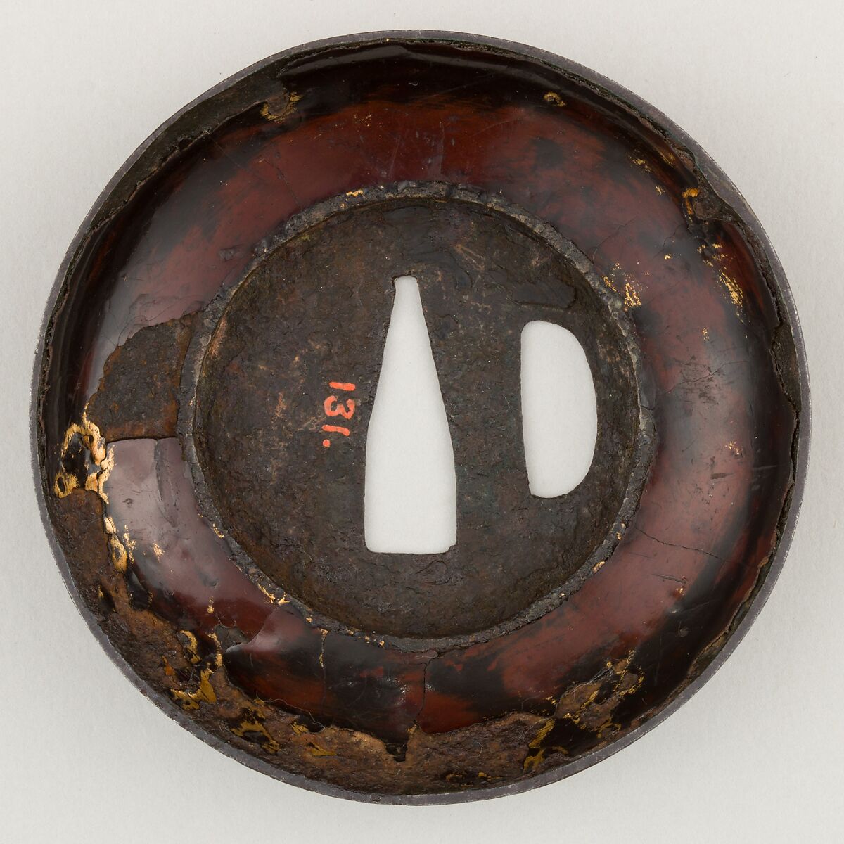 Sword Guard (Tsuba), Iron, lacquer, gold, silver, copper, Japanese