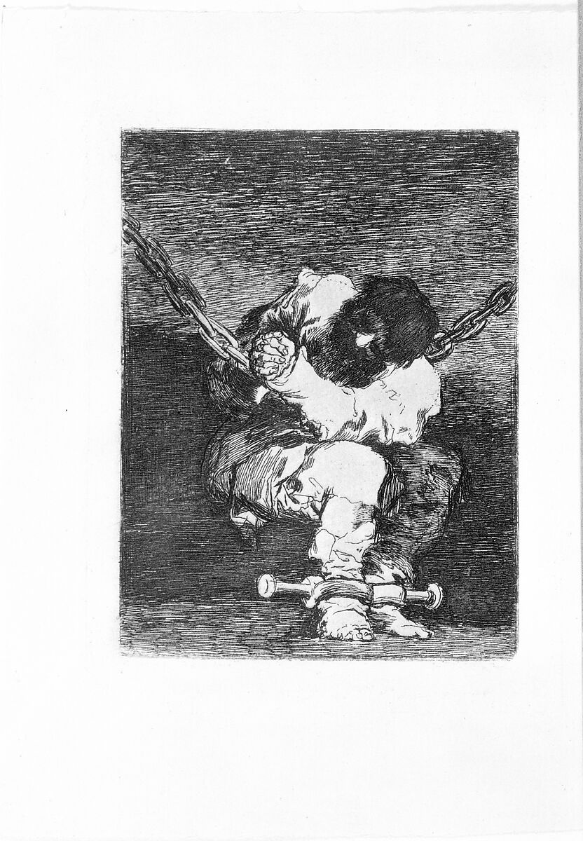 'The custody is as barbarous as the crime' (Tan bárbara la seguridad como el delito), Goya (Francisco de Goya y Lucientes) (Spanish, Fuendetodos 1746–1828 Bordeaux), Etching, burin