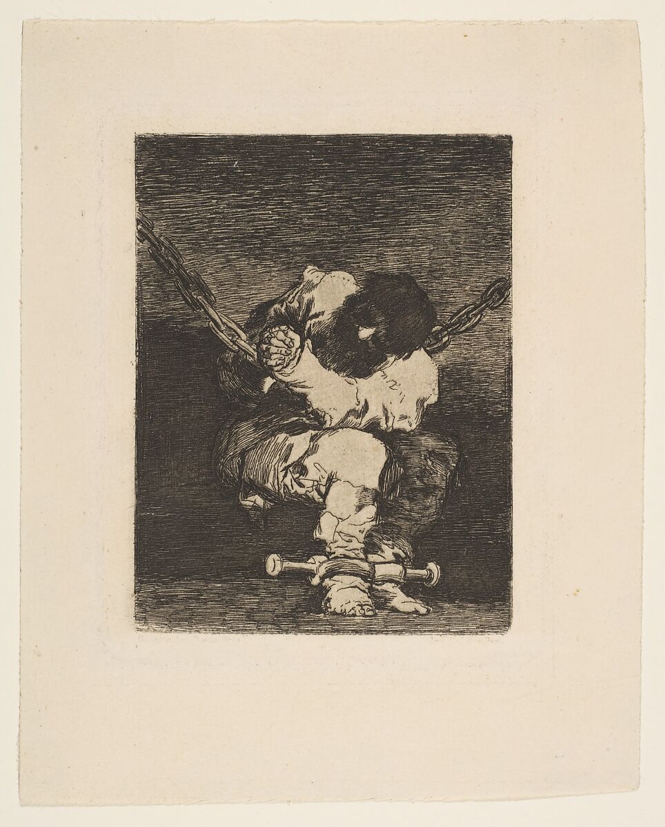 'The custody is as barbarous as the crime' (Tan bárbara la seguridad como el delito), Goya (Francisco de Goya y Lucientes) (Spanish, Fuendetodos 1746–1828 Bordeaux), Etching, burin 