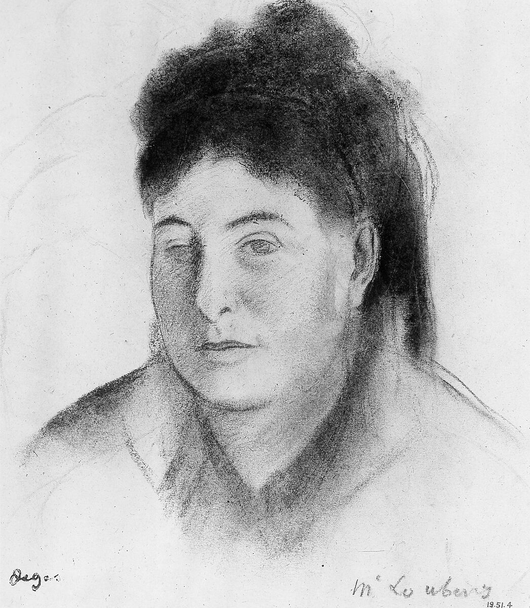 Madame Loubens, Edgar Degas (French, Paris 1834–1917 Paris), Charcoal and pastel with red, black, and white chalk over graphite on beige wove paper