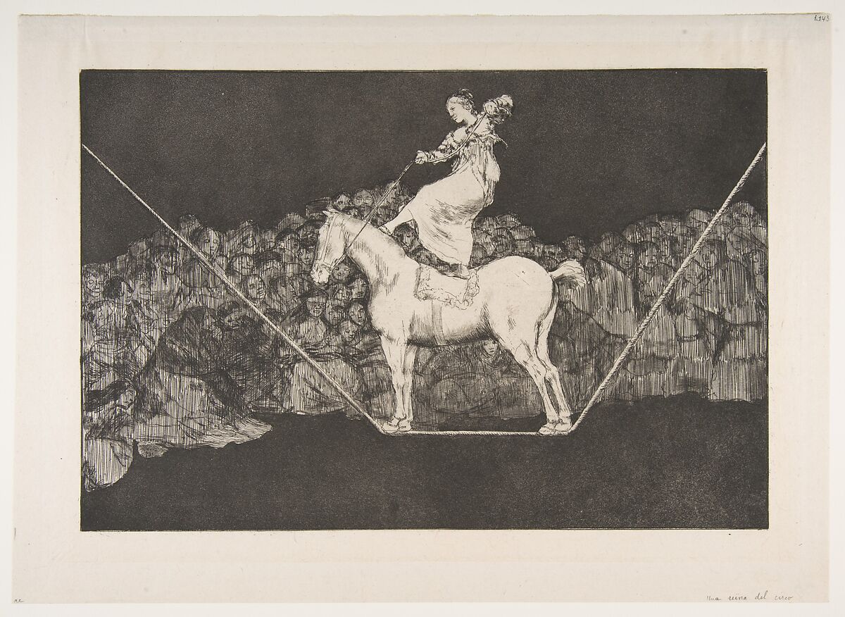'Punctual Folly' from the 'Disparates' (Follies / Irrationalities. Plate B), Goya (Francisco de Goya y Lucientes) (Spanish, Fuendetodos 1746–1828 Bordeaux), Etching, aquatint, drypoint on Japan paper 