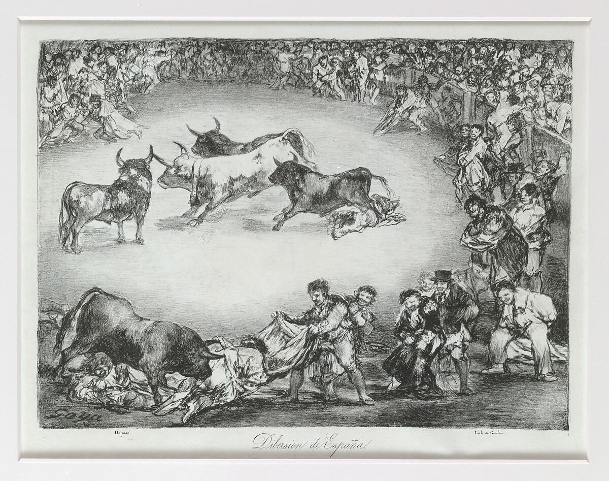 Spanish Entertainment from the 'Bulls of Bordeaux', Goya (Francisco de Goya y Lucientes)  Spanish, Lithograph
