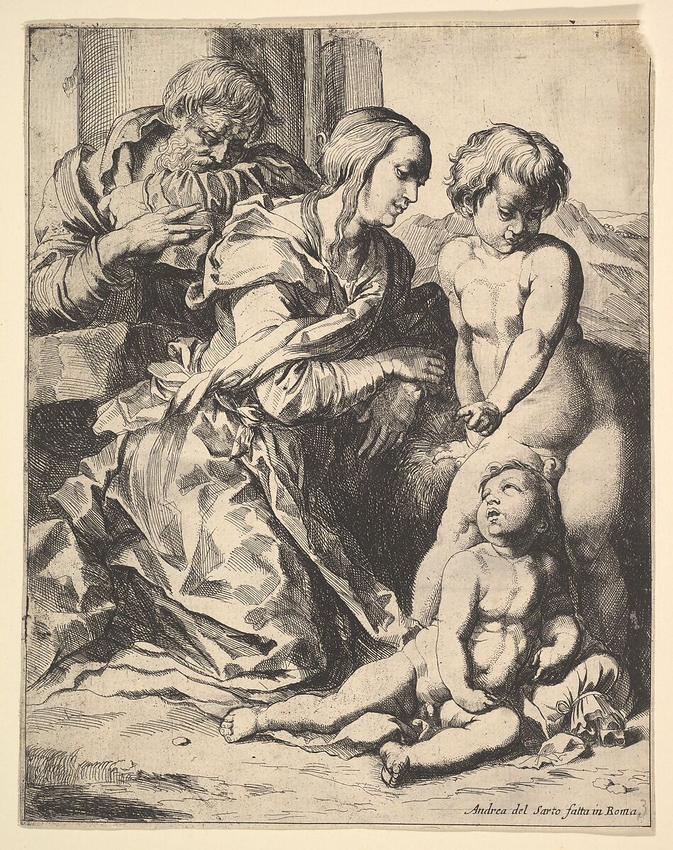Virgin kneeling before Christ, Pierre Brebiette (French, Mantes-sur-Seine ca. 1598–1642 Paris), Etching 