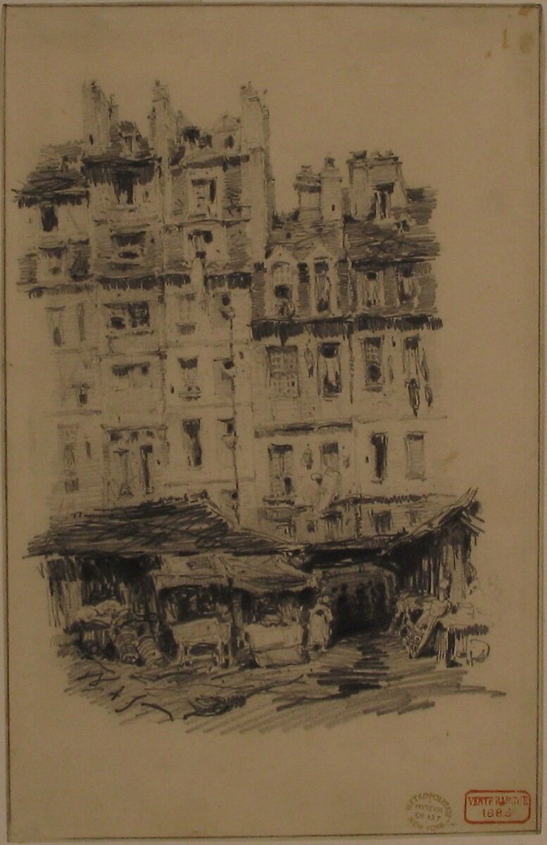 Houses, Charles Bargue (French, Paris 1825/26–1883 Paris), Graphite