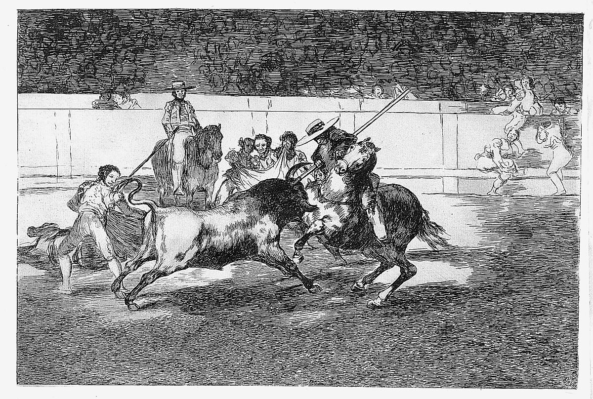 The Bullfight, plates 1-33 (La Tauromaquia); First edition, 1816, Goya (Francisco de Goya y Lucientes) (Spanish, Fuendetodos 1746–1828 Bordeaux), Etching, aquatint, drypoint, burin, and burnishing
