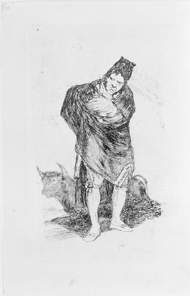 The cloaked man, After Goya (Francisco de Goya y Lucientes) (Spanish, Fuendetodos 1746–1828 Bordeaux), Etching, drypoint