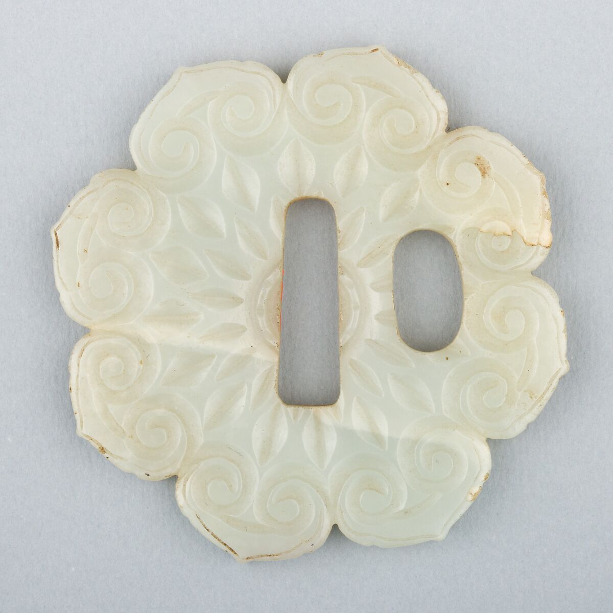 Sword Guard (Tsuba), Jade, copper, Japanese