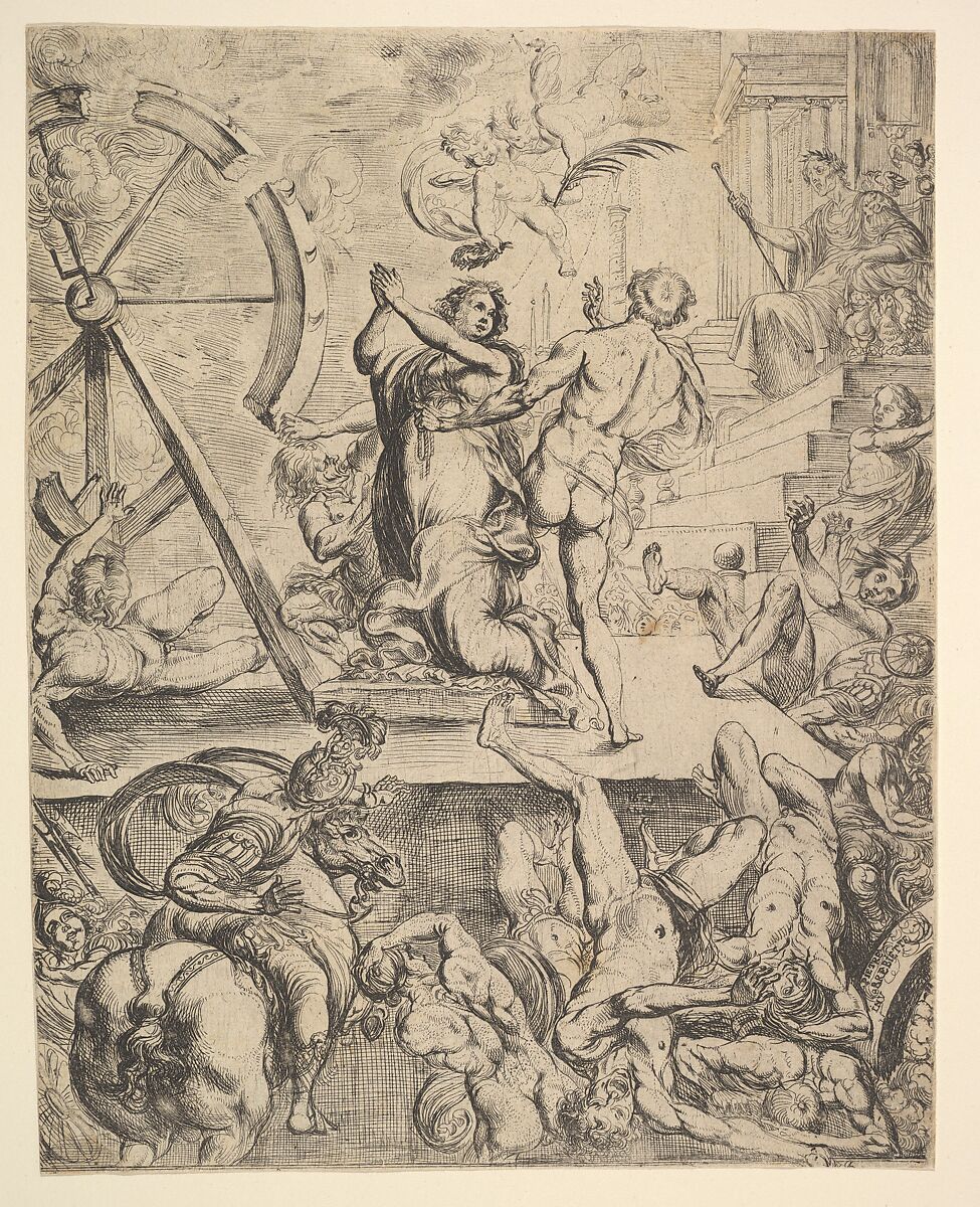 St. Catherine, Pierre Brebiette (French, Mantes-sur-Seine ca. 1598–1642 Paris), Etching 