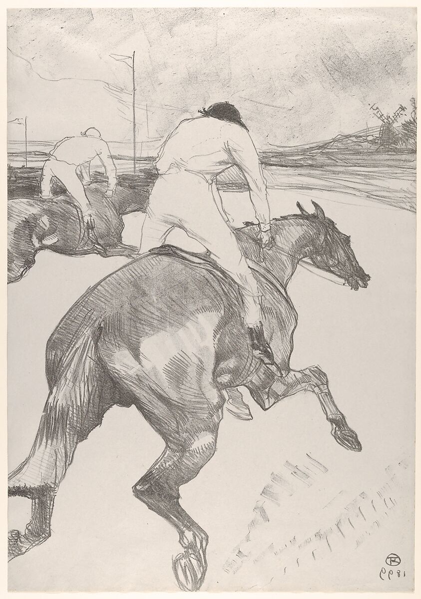 The Jockey, Henri de Toulouse-Lautrec (French, Albi 1864–1901 Saint-André-du-Bois), Lithograph on China paper 