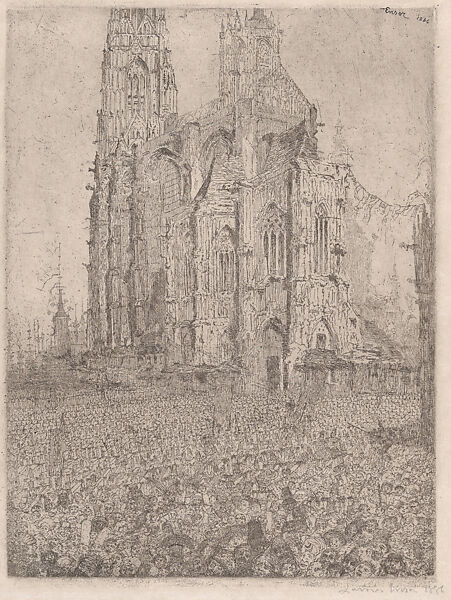 Cathedral, James Ensor (Belgian, Ostend 1860–1949 Ostend), Etching; second state 