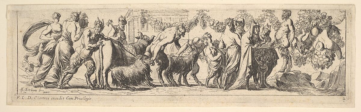 Bacchanal, Pierre Brebiette (French, Mantes-sur-Seine ca. 1598–1642 Paris), Etching 