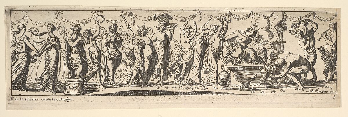 Bacchanal, Pierre Brebiette (French, Mantes-sur-Seine ca. 1598–1642 Paris), Etching 