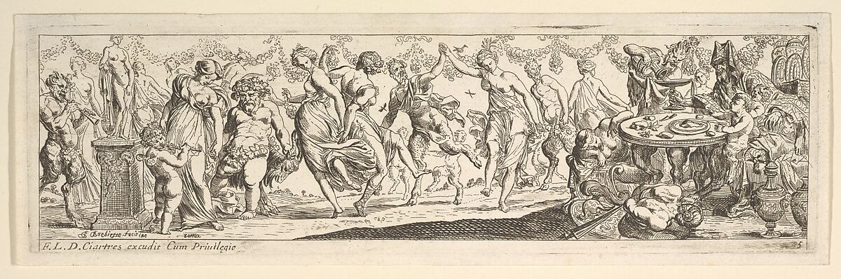 Bacchanal, Pierre Brebiette (French, Mantes-sur-Seine ca. 1598–1642 Paris), Etching 