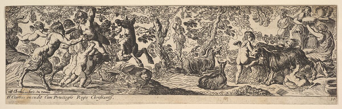 Bacchanal, Pierre Brebiette (French, Mantes-sur-Seine ca. 1598–1642 Paris), Etching 