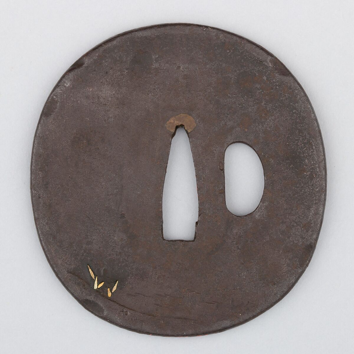 Sword Guard (Tsuba), Iron, copper, gold, Japanese