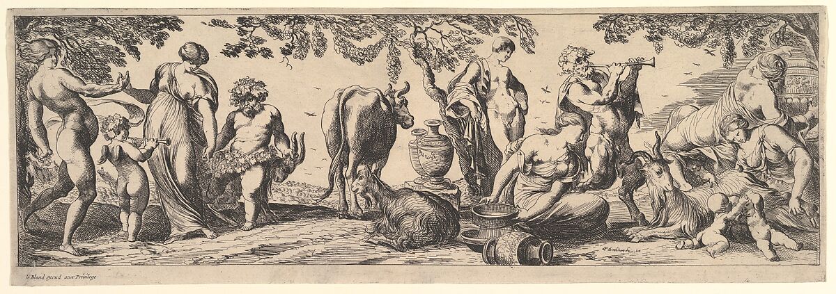 Bacchanal, Pierre Brebiette (French, Mantes-sur-Seine ca. 1598–1642 Paris), Etching 