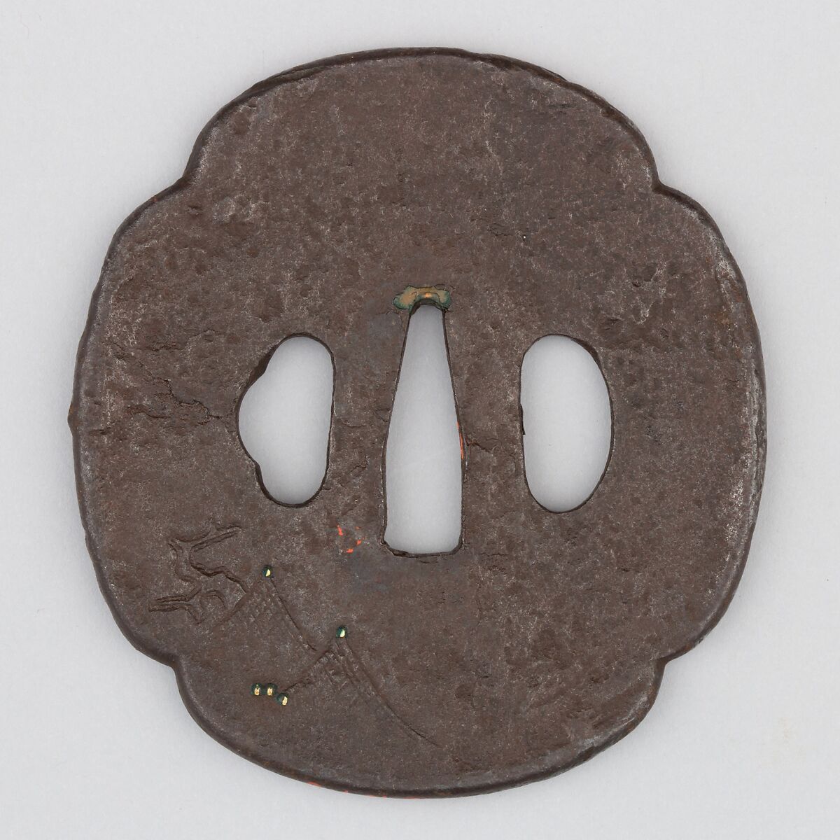 Sword Guard (Tsuba), Iron, copper, gold, silver, Japanese