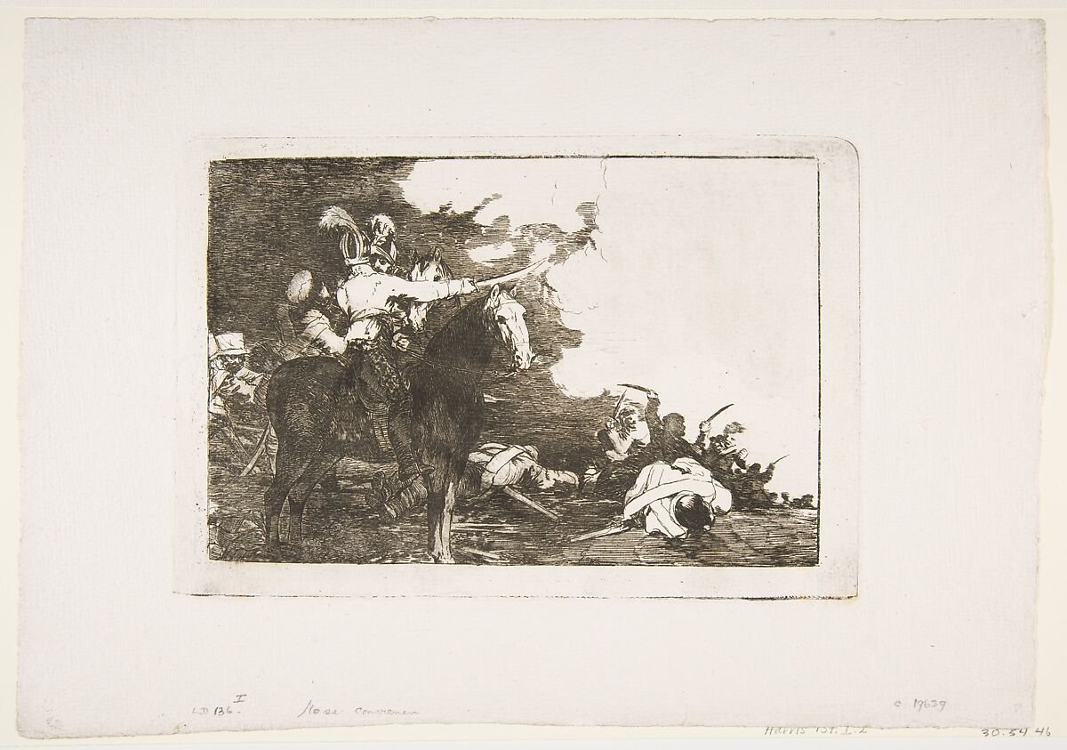 Plate 17 from 'The Disasters of War' (Los Desastres de la Guerra): 'They do not agree.' (No se convienen.), Goya (Francisco de Goya y Lucientes) (Spanish, Fuendetodos 1746–1828 Bordeaux), Etching, drypoint, burin, burnisher (proof impression) 