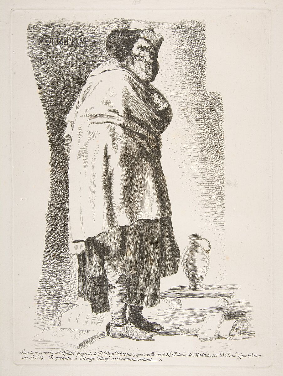 Menippus, after Velázquez, Goya (Francisco de Goya y Lucientes) (Spanish, Fuendetodos 1746–1828 Bordeaux), Etching 