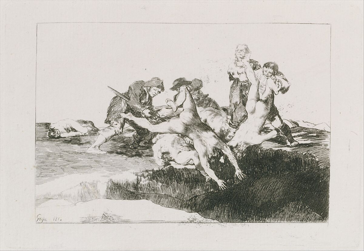 Plate 27 from "The Disasters of War" (Los Desastres de la Guerra): 'Charity' (Caridad), Goya (Francisco de Goya y Lucientes) (Spanish, Fuendetodos 1746–1828 Bordeaux), Etching, drypoint, burin (proof impression)