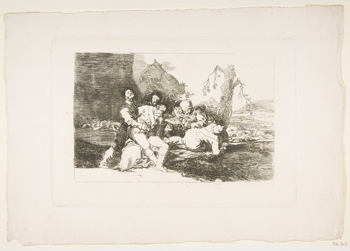 Plate 20 from "The Disasters of War" (Los Desastres de la Guerra): 'Get them well, and on to the next' (Curarlos y á otra), Goya (Francisco de Goya y Lucientes) (Spanish, Fuendetodos 1746–1828 Bordeaux), Etching, lavis, burin, burnisher (proof impression) 