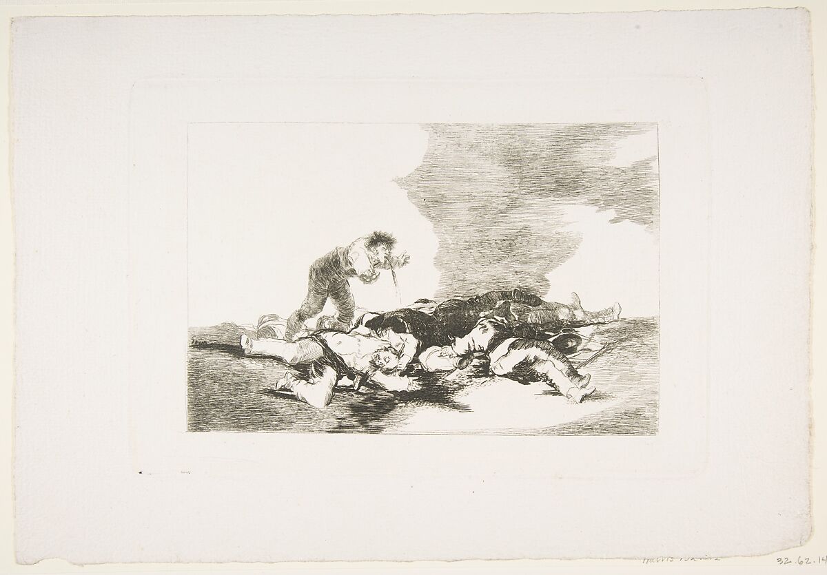 Plate 12 from "The Disasters of War" (Los Desastres de la Guerra): 'This is what you were born for' (Para eso habeis nacido), Goya (Francisco de Goya y Lucientes) (Spanish, Fuendetodos 1746–1828 Bordeaux), Etching, drypoint, burin (working proof) 
